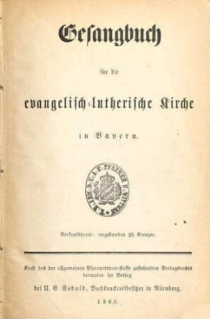 Gesangbuch für die Evangelisch-Lutherische Kirche in Bayern