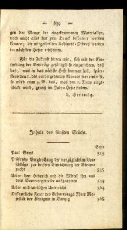 Inhalt des fünften Stücks