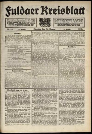 Ausgabe vom Dienstag, den 31. Januar 1911.