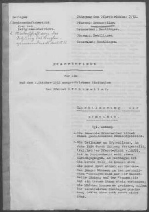 Bronnweiler: Pfarrbericht 1932