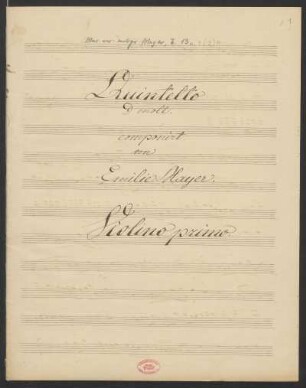 Quintette; vl (2), vla (2), vlc; d-Moll