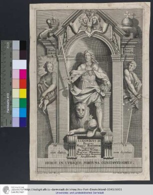 Ludovicus IV. Bavarus Magnus Romanorum Imperator, Perpetuus Victor, Magnus Domus, Nominisque Bojarici Amplificator, non elatus, non dejectus / Cosmas Asam delin. Monachij ; And. Matth. Wolffgang Sculps. Aug. V.