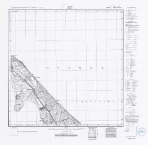 1950 Ückeritz, Topographische Karte 1:25000 (4cm - Karte)