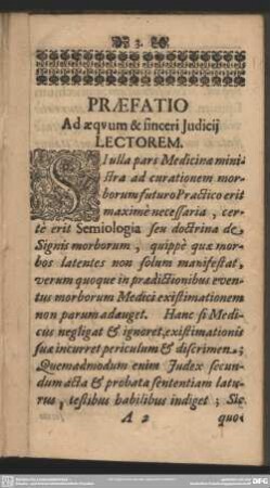 Praefatio Ad aequum & sinceri Judicij Lectorem