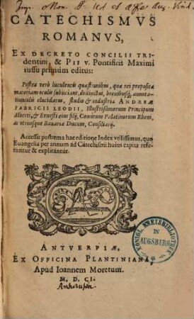 Catechismus romanus, ex decreto Concilii Tridentini ...