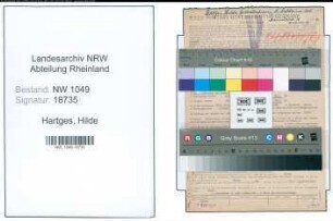 Entnazifizierung Hilde Hartges , geb. 06.12.1910 (Lehrerin)