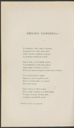 Emoción vespertina : (poesía)
