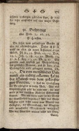 91. Bußpredigt. - 103. Beschreibung des scheinbaren Glücks der Gottlosen.
