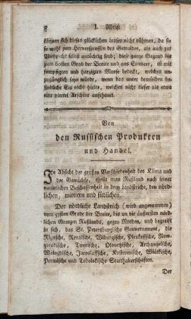 Von den Russischen Produkten und Handel.