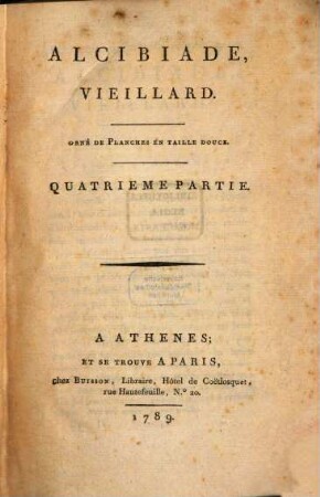 Alcibiade, 4. Alcibiade, Vieillard