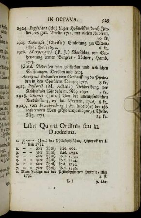 Libri Quarti Ordinis seu in Duodecima.
