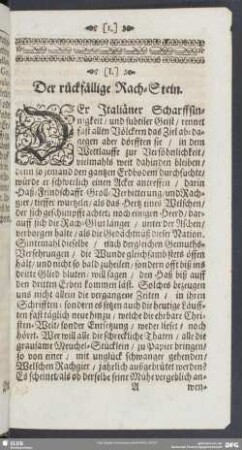 [I.] Der rückfällige Rach-Stein