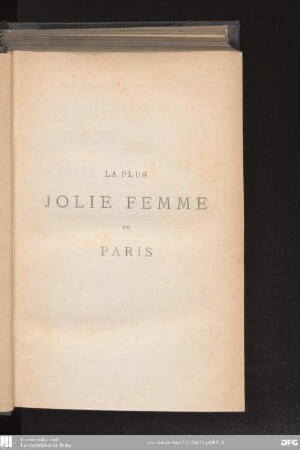 La plus jolie femme de Paris
