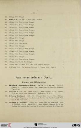 Aus verschiedenem Besitz (Nr. 981-1720)