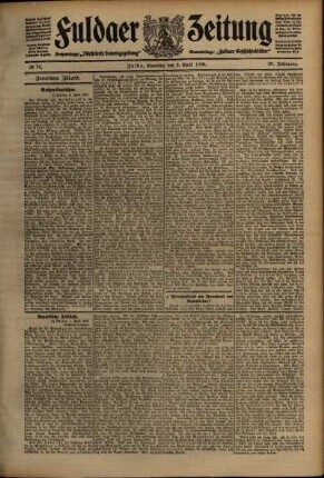 Zweite Ausgabe vom Samstag, den 03. April 1909.