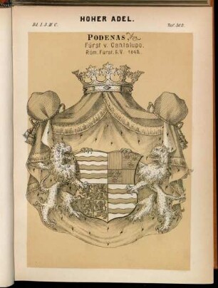 Taf. 302. Podenas, Fürst v. Cantalupo. Röm. Fürst. 6. V. 1842.