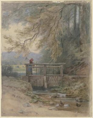 Waldlandschaft mit Wehr