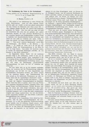 8: Die Nachahmung der Natur in der Gartenkunst, [1] : Vortrag gehalten auf der Nürnberger Hauptversammlung der D.G.f.G. am 19. August 1906