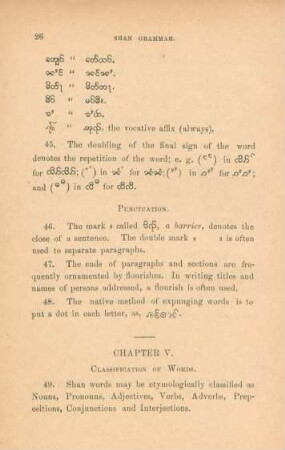 Chapter V. Classification of words