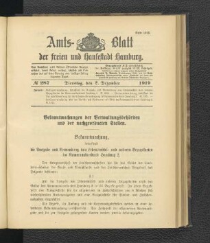 No.287, Dienstag, den 2. Dezember 1919