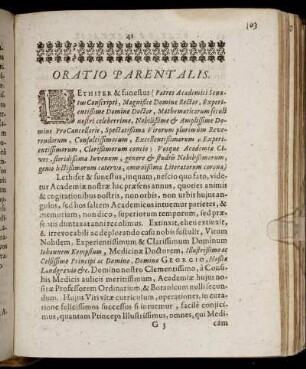 Oratio Parentalis.