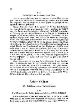 Dritter Abschnitt. Die vorübergehenden Bestimmungen