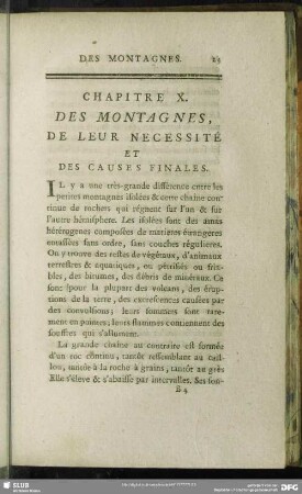 Chapitre X. Des Montagnes, de leur nécessité et des causes finales