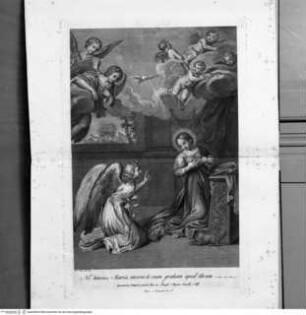 Serie nach den Fresken Domenichinos im Dom von Fano, Cappella Nolfi, das Leben der Maria und des Heilandes darstellend, Verkündigung (Taf. [2])