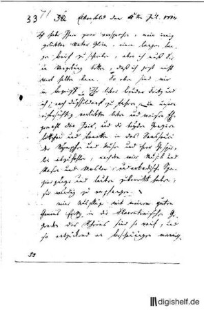33: Brief von Wilhelm Heinse an Johann Wilhelm Ludwig Gleim