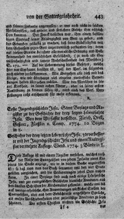 Erste Jugendgeschichte Jesu.