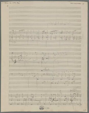 Concertos, Sketches, cemb, orch, op.14, LüdD p.443 - BSB Mus.N. 119,96 : [p.73:] Cembalokonzert // Skizze zum 1. Satz.