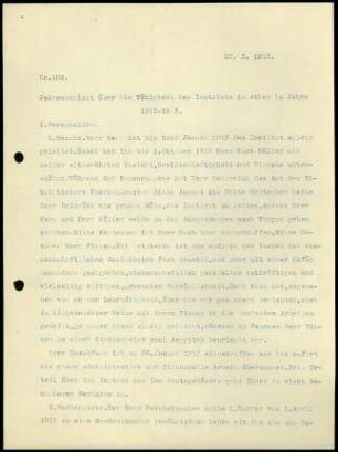 Jahresbericht über die Tätigkeit des Instituts in Athen im Jahre 1912/1913