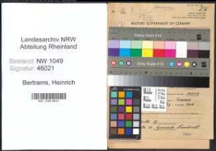 Entnazifizierung Heinrich Bertrams , geb. 16.05.1905 (Viehwaerter)