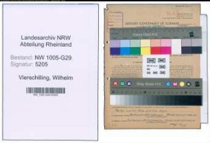 Entnazifizierung Wilhelm Vierschilling , geb. 29.08.1900 (Bahnsekretaer)