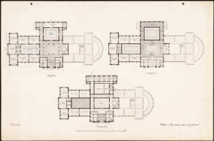 Kunstgewerbemuseum, Köln: 3 Grundrisse (Variante), 1:200