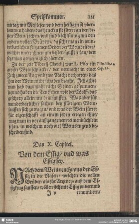 Das X. Capitel. Von dem Essig, und was Essig sey