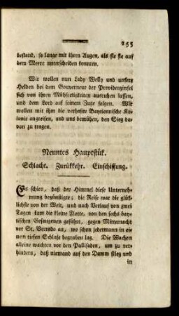 Neuntes Hauptstük. Schlacht. Zurükkehr. Einschiffung.