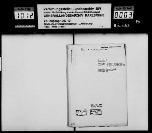 Fuchs, Gottfried, Kaufmann in Berlin, jetzt Paris Käufer: Ludwig Stocker, Grundstückmakler, Eheleute, Karlsruhe Lagerbuch-Nr. 4033 Karlsruhe