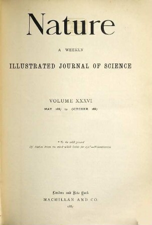 Nature : the international journal of science. 36. 1887