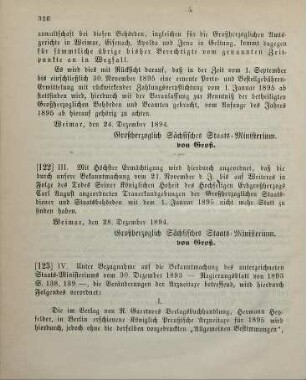 123. Ministerial-Bekanntmachung, betreffend die Arzneitaxe für 1895