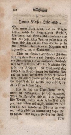 § 10. Zweite Klasse: Scholastiker.