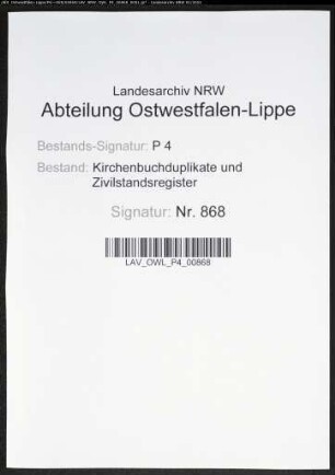Kirchenbuchduplikate der katholischen Gemeinde (GHT 1860-1863). (Gemeinde: Bochum, katholische Gemeinde Stadt und Land (getrennt))