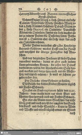 Hertzog Albrecht auß Bayern vortrefflches Brust-Pulver