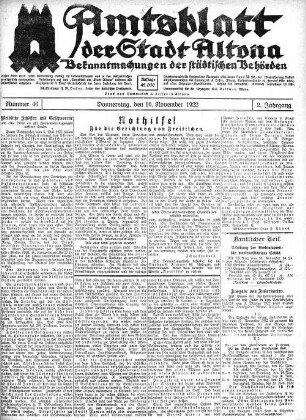 Nummer 46 : Donnerstag, den 16. November 1922