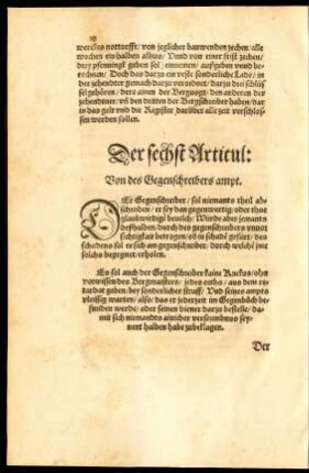 Der sechst Articul: