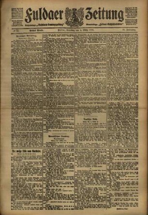 Erste Ausgabe vom Samstag, den 04. März 1911.