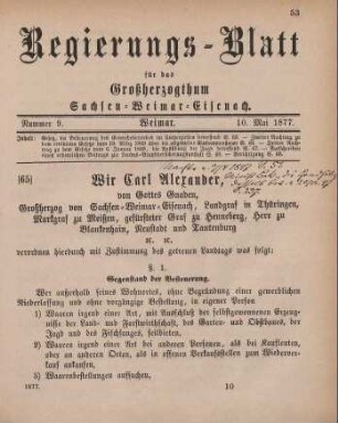 65. Gesetz, die Besteuerung des Gewerbebetriebs im Umherziehen betreffend