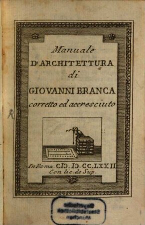 Manuale D'Architettura di Giovanni Branca