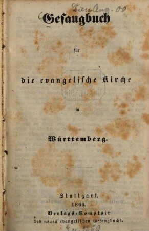 Gesangbuch für die Evangelische Kirche in Württemberg