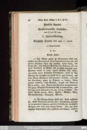 Fünftes Kapitel. Großbrittannische Geschichte, vom J. 449 bis 1485.
